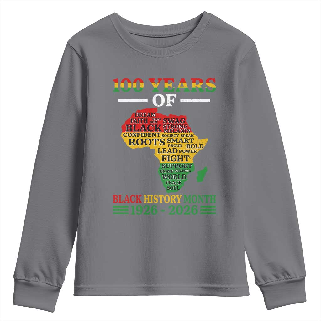 100 Years Of Black History Month Youth Sweatshirt Centennial Of Black Culture
