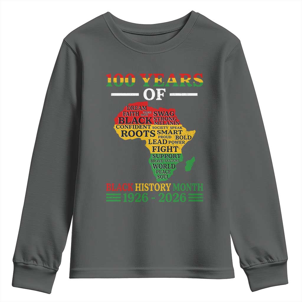 100 Years Of Black History Month Youth Sweatshirt Centennial Of Black Culture
