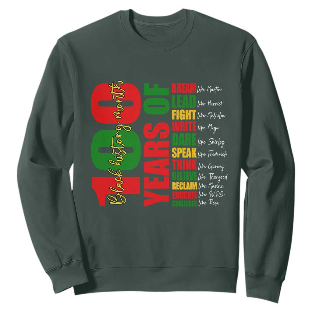100 Years Of Black History Sweatshirt African American Historical Figures African American Teacher