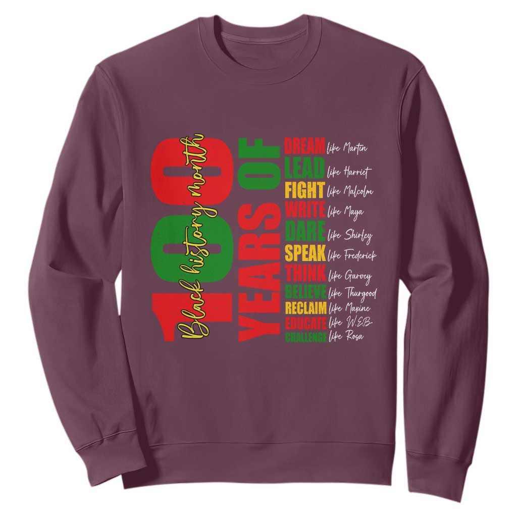 100 Years Of Black History Sweatshirt African American Historical Figures African American Teacher