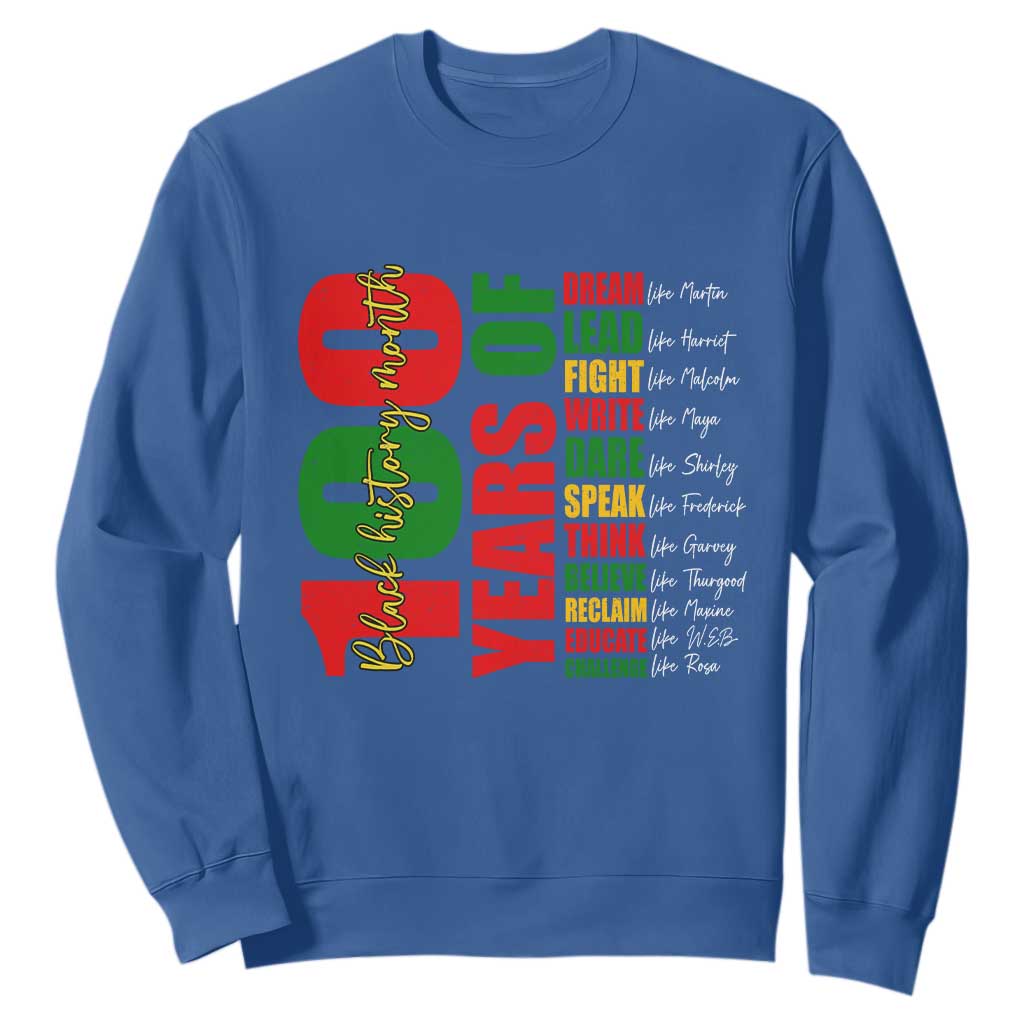100 Years Of Black History Sweatshirt African American Historical Figures African American Teacher
