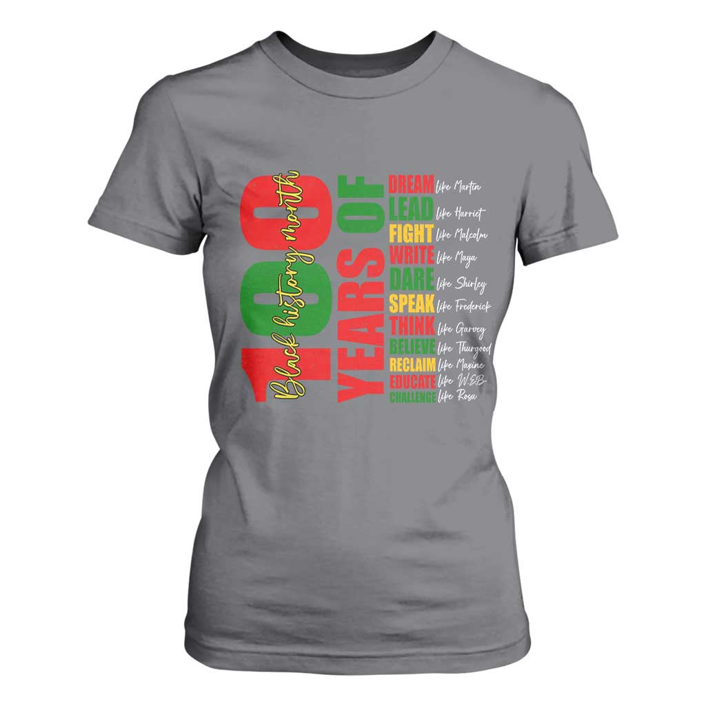 100 Years Of Black History T Shirt For Women African American Historical Figures African American Teacher