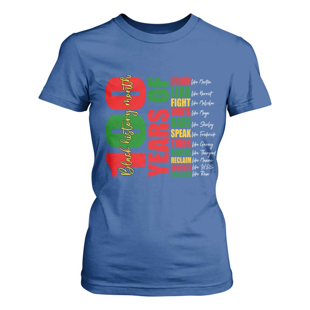 100 Years Of Black History T Shirt For Women African American Historical Figures African American Teacher