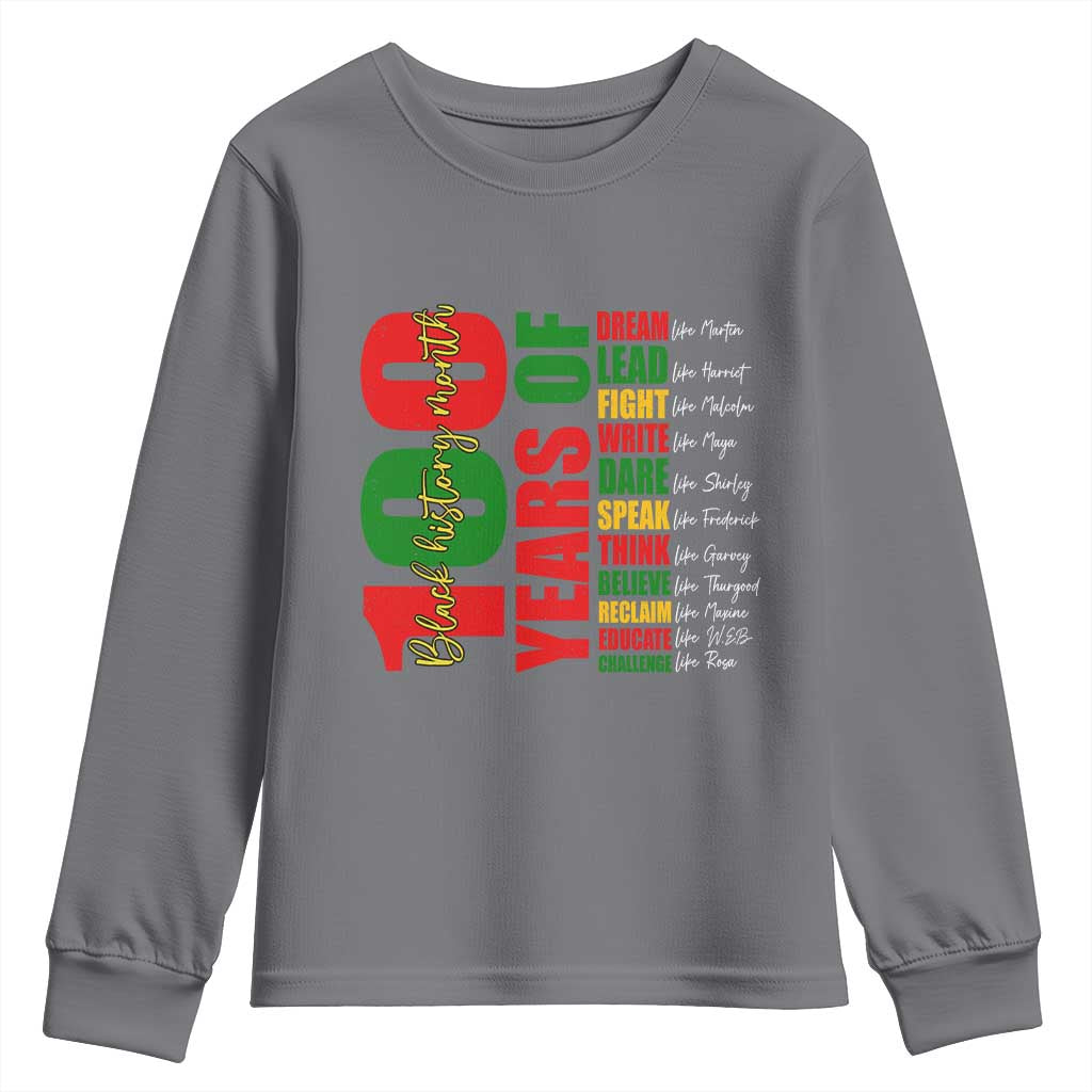 100 Years Of Black History Youth Sweatshirt African American Historical Figures African American Teacher