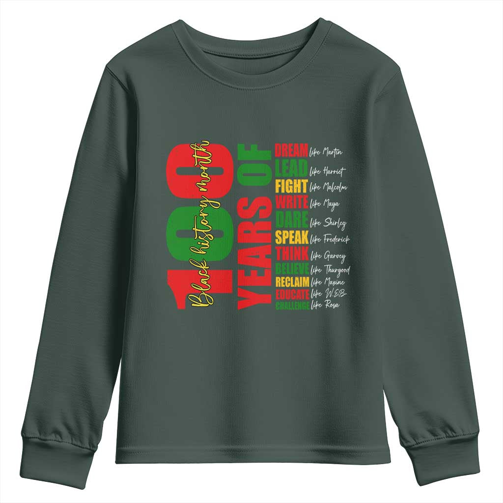 100 Years Of Black History Youth Sweatshirt African American Historical Figures African American Teacher