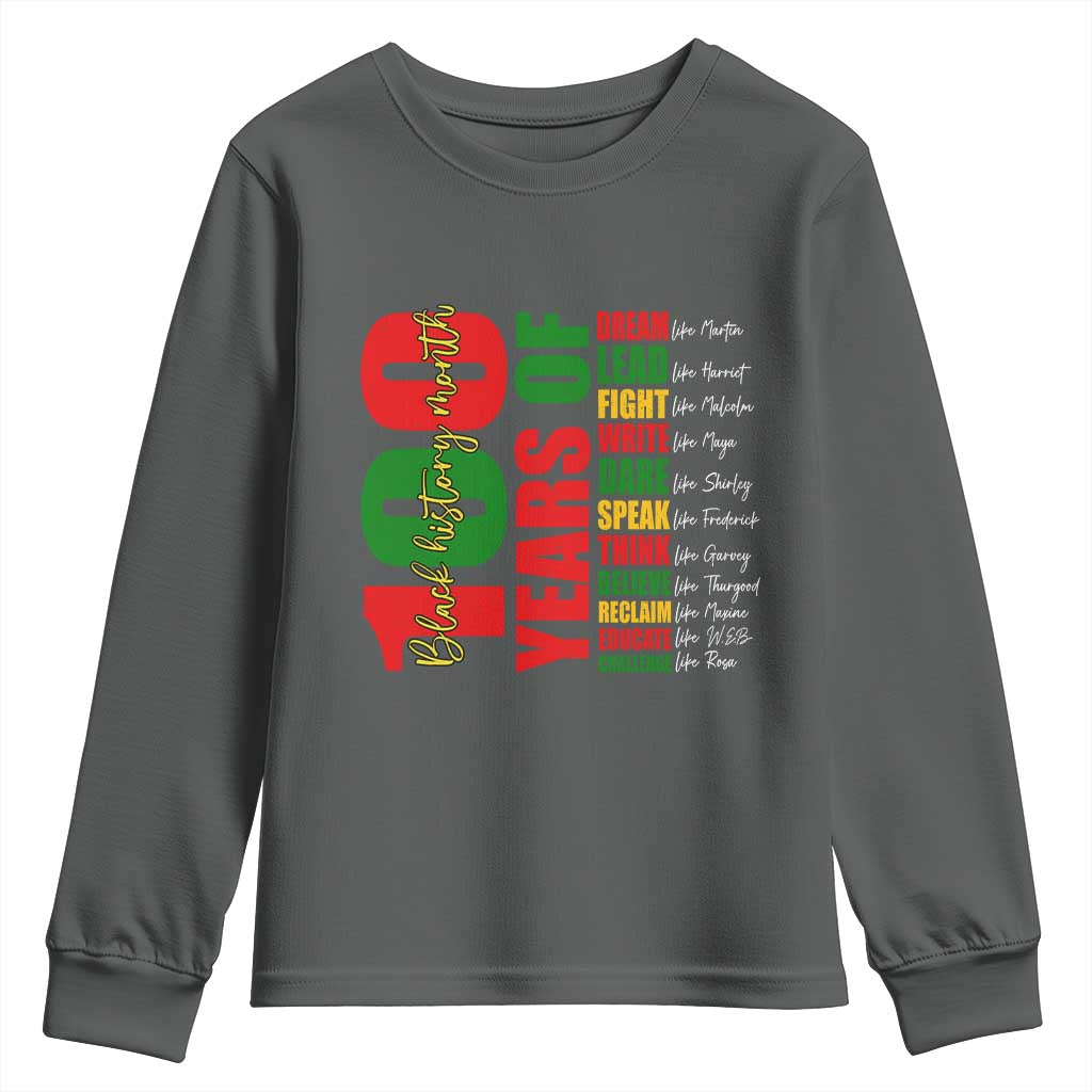 100 Years Of Black History Youth Sweatshirt African American Historical Figures African American Teacher