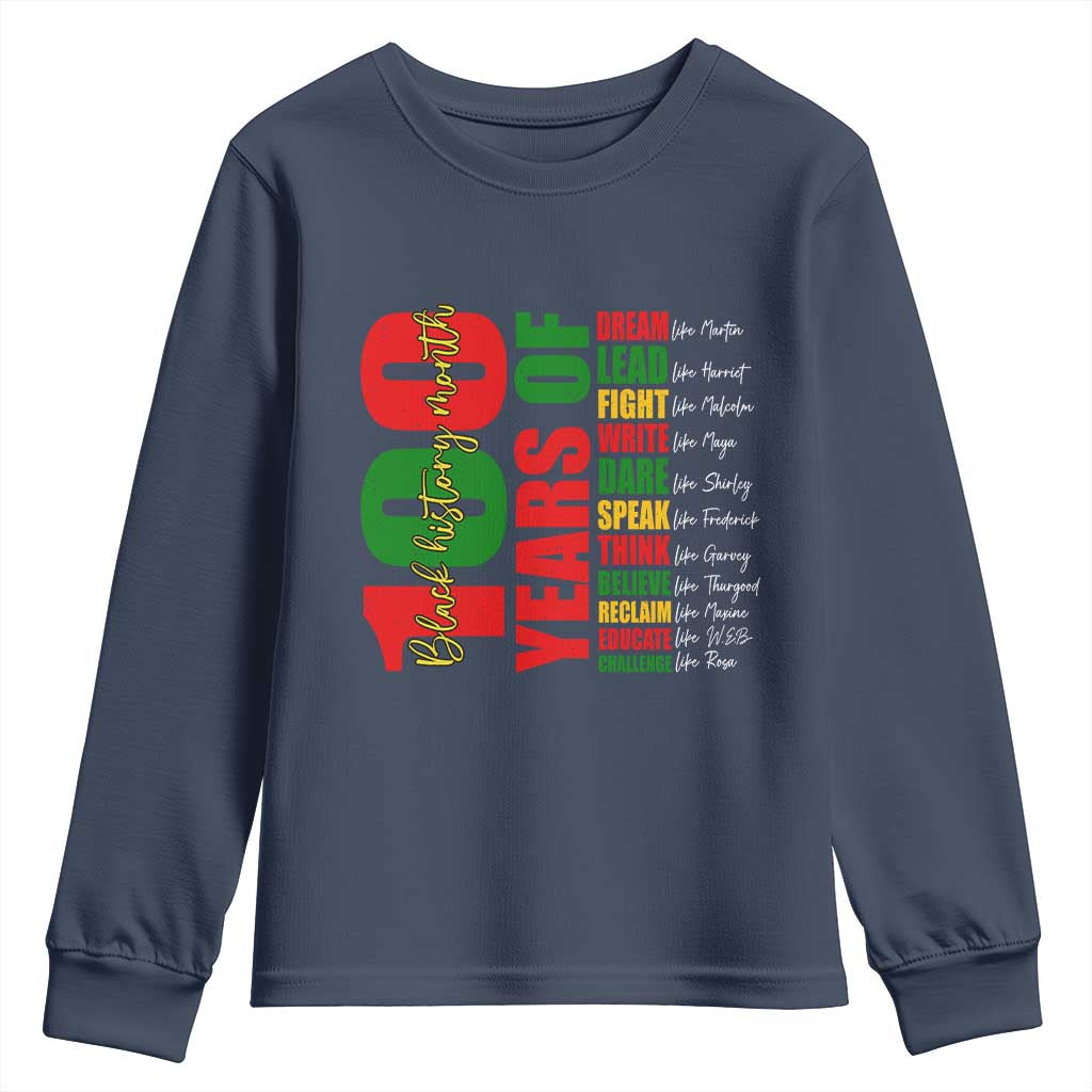 100 Years Of Black History Youth Sweatshirt African American Historical Figures African American Teacher