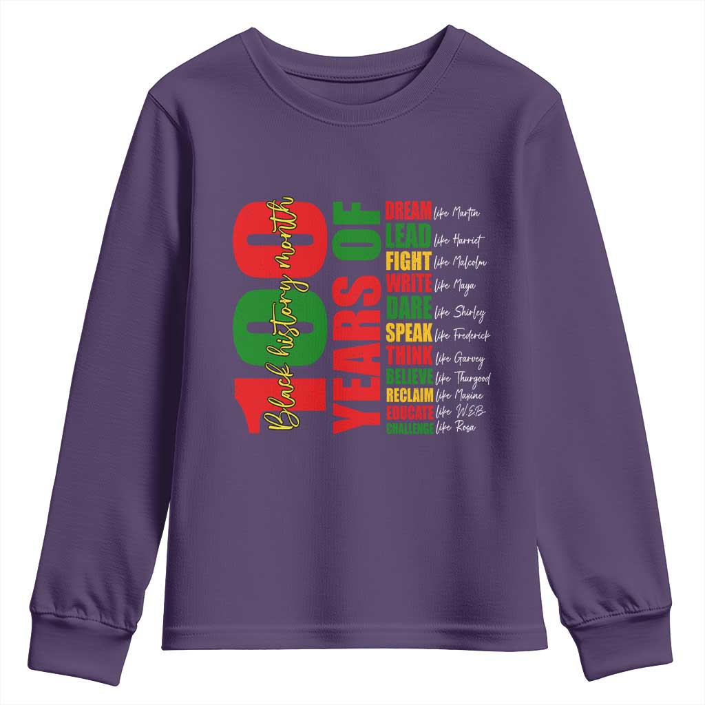 100 Years Of Black History Youth Sweatshirt African American Historical Figures African American Teacher