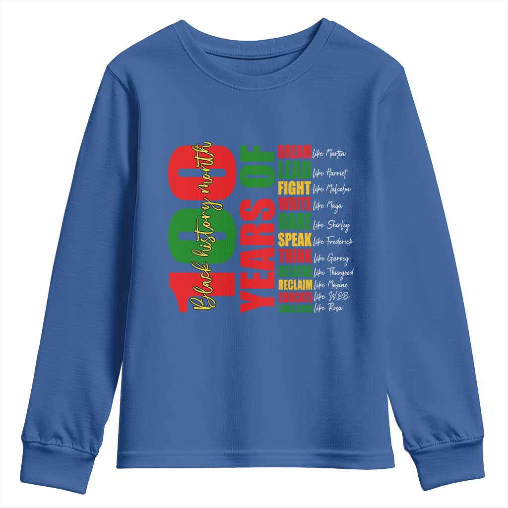 100 Years Of Black History Youth Sweatshirt African American Historical Figures African American Teacher