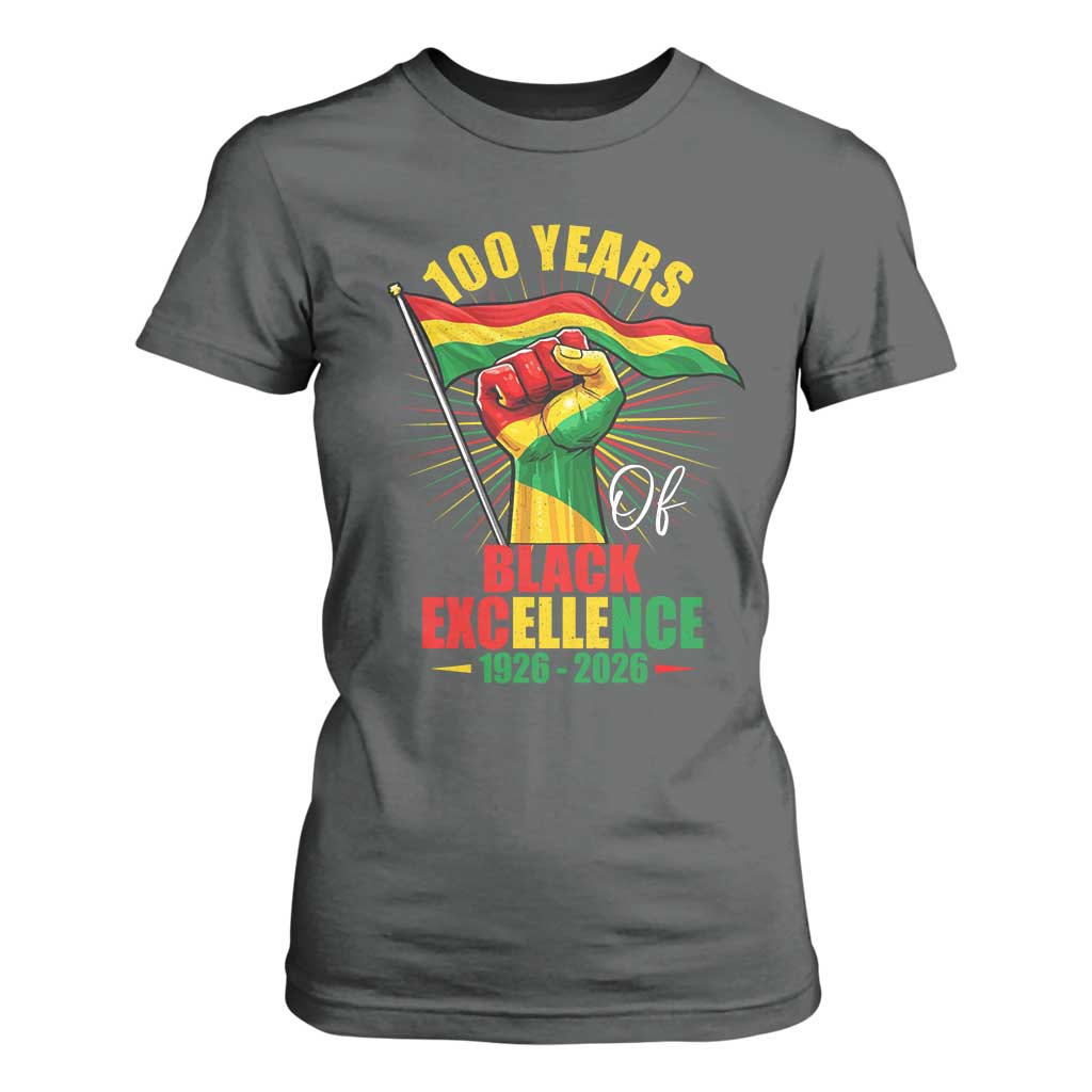 100 Years Of Black Excellence T Shirt For Women Centennial Black History Month