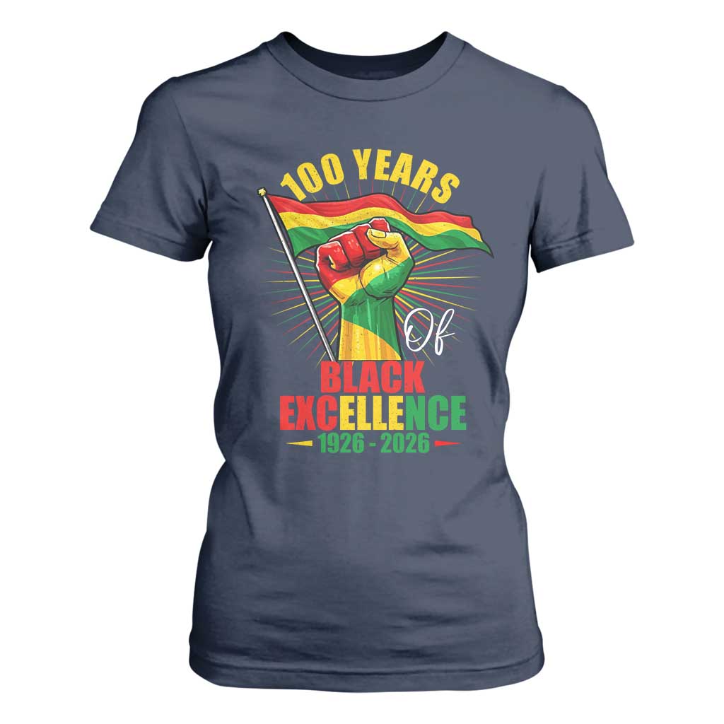 100 Years Of Black Excellence T Shirt For Women Centennial Black History Month