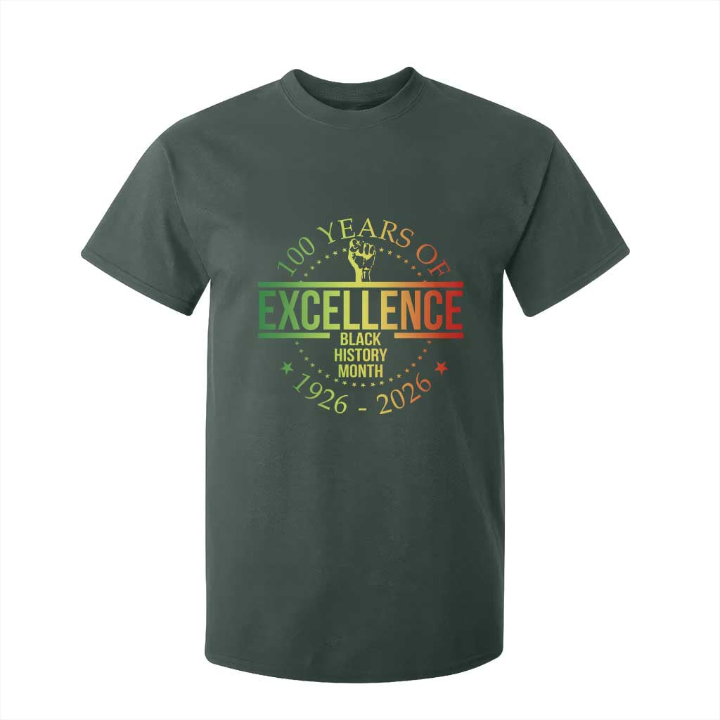 100 Years Of Excellence Black History Month 1926 2026 T Shirt For Kid