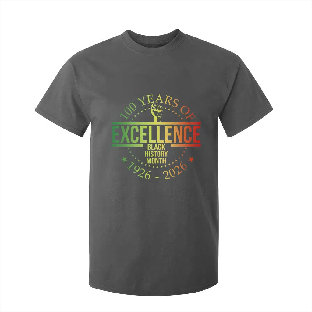100 Years Of Excellence Black History Month 1926 2026 T Shirt For Kid