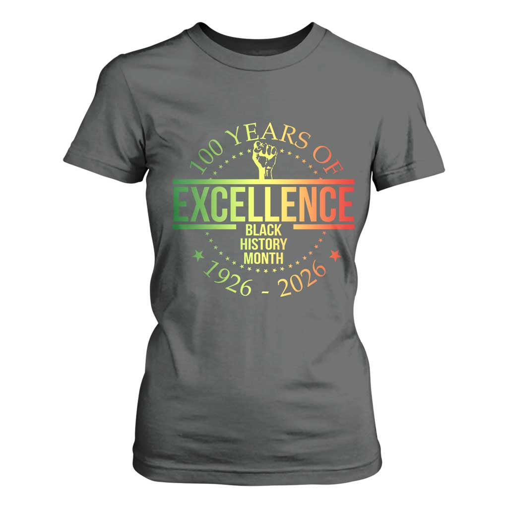 100 Years Of Excellence Black History Month 1926 2026 T Shirt For Women