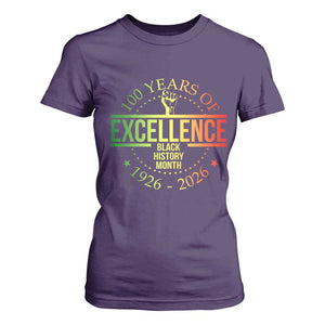 100 Years Of Excellence Black History Month 1926 2026 T Shirt For Women