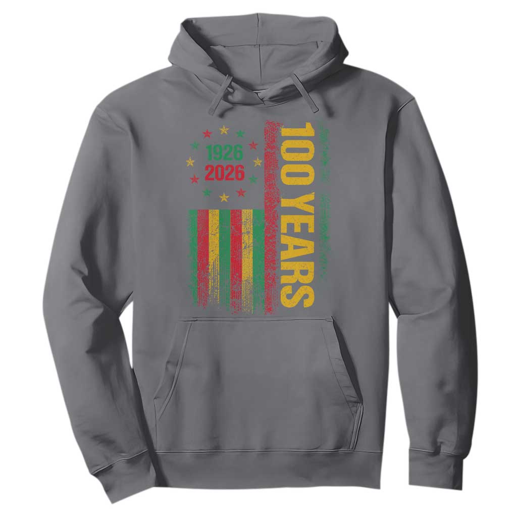 100 Years Of Black History Month Hoodie African American Centennial Milestone American Flag