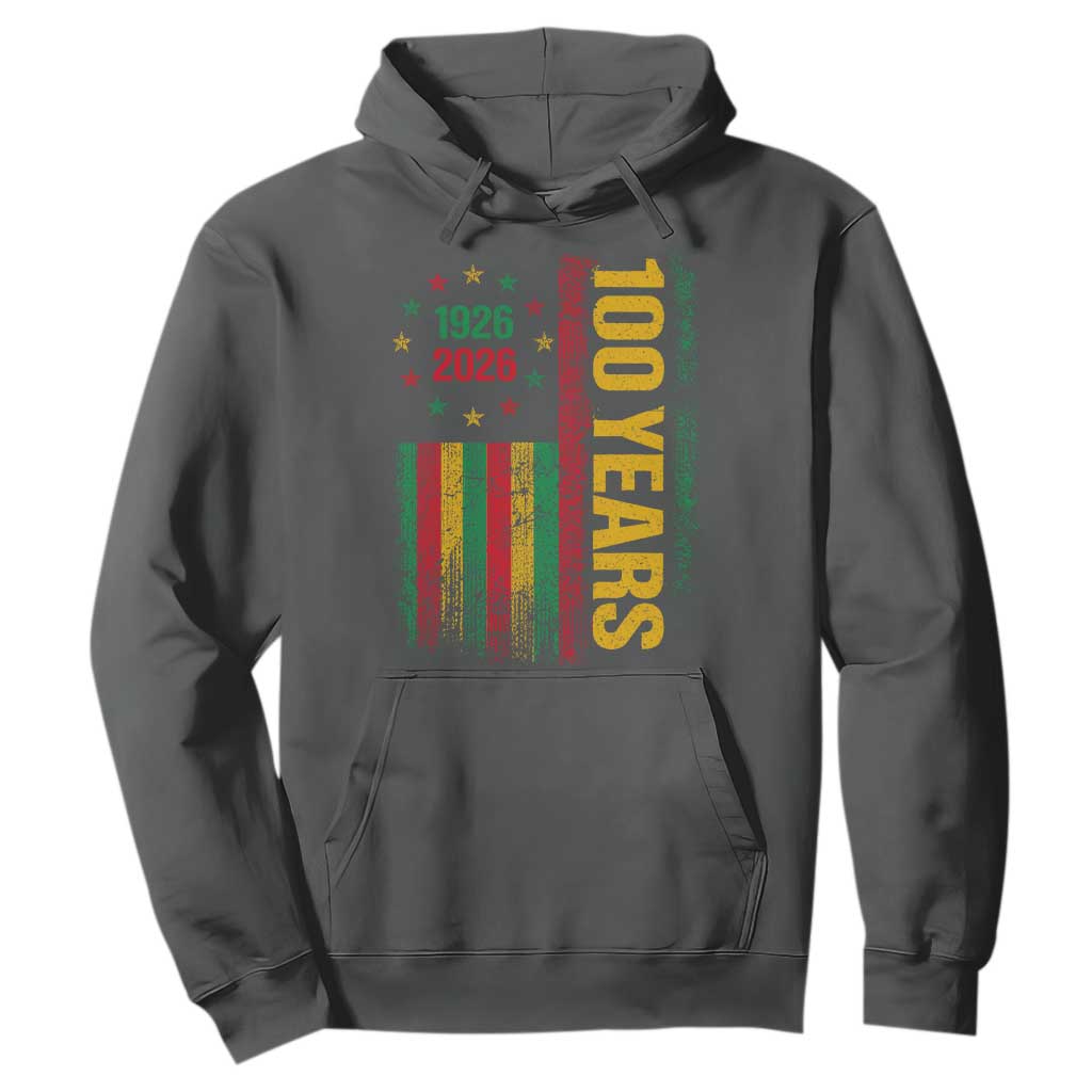 100 Years Of Black History Month Hoodie African American Centennial Milestone American Flag