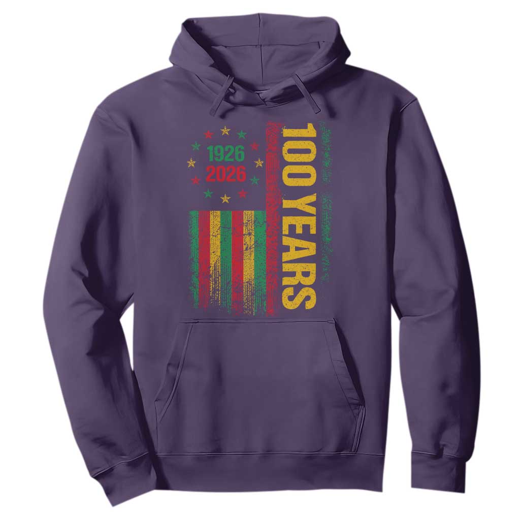 100 Years Of Black History Month Hoodie African American Centennial Milestone American Flag