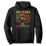 100 Years Of Black History Month Hoodie Hand Fist African American Milestone American Flag
