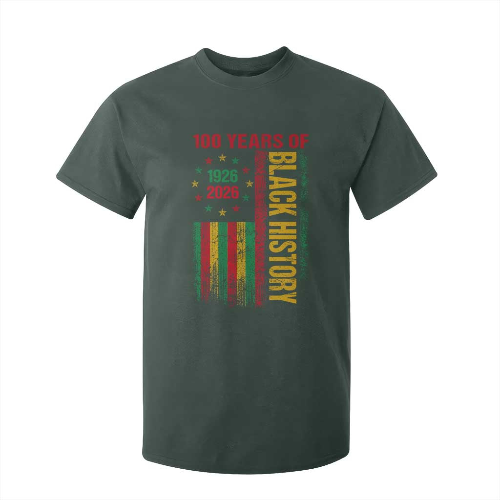 100 Years Of Black History T Shirt For Kid Centennial Milestone Vintage African American Flag