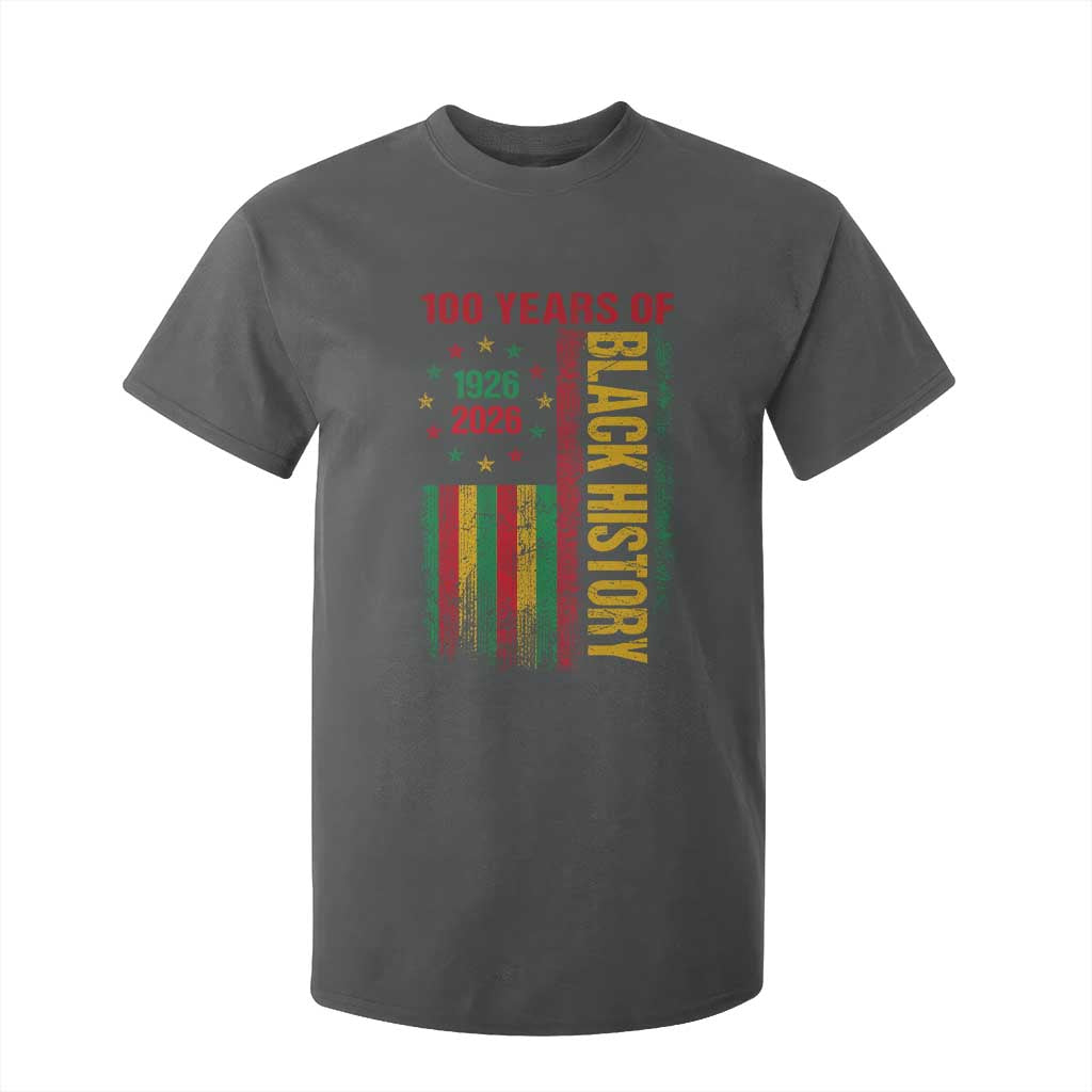 100 Years Of Black History T Shirt For Kid Centennial Milestone Vintage African American Flag