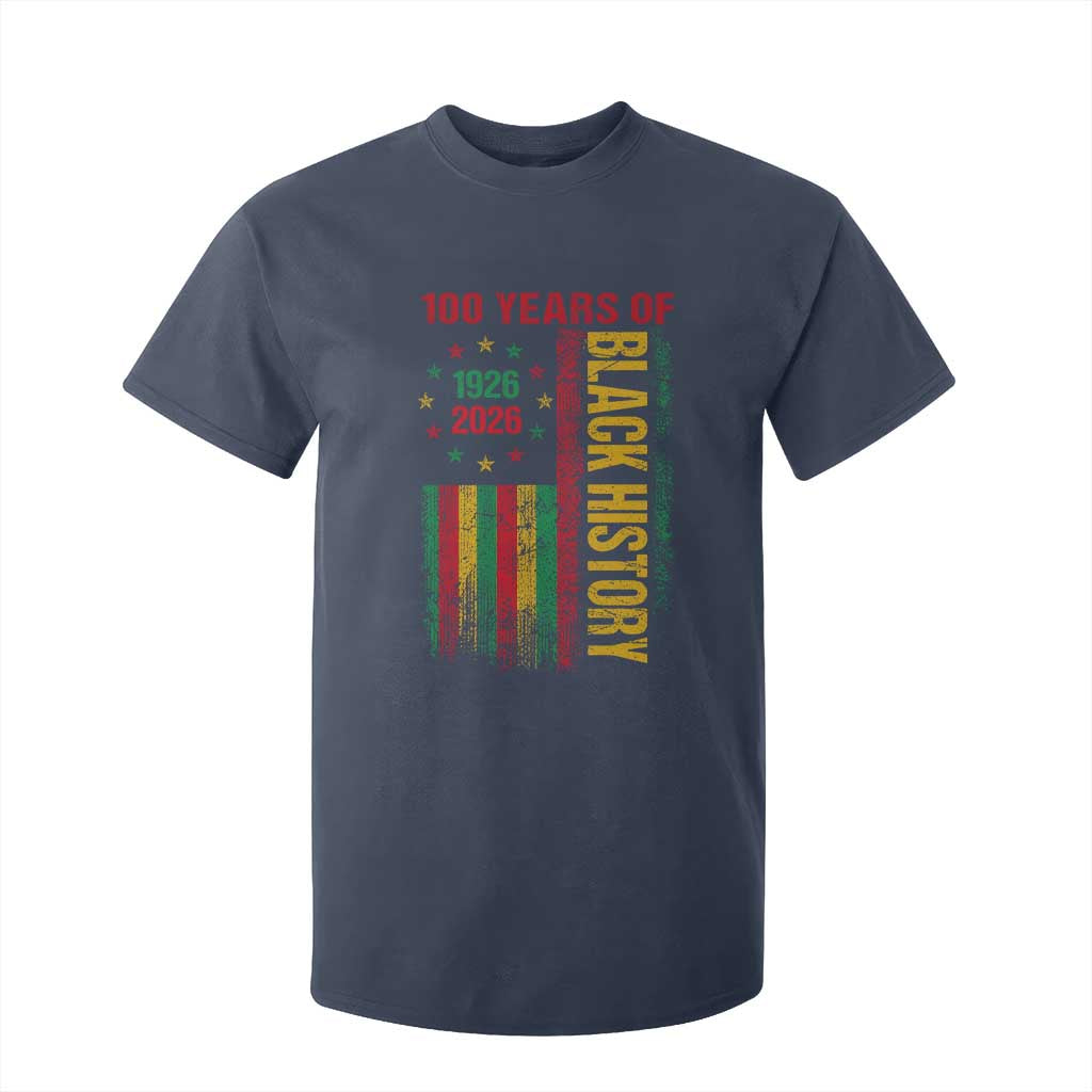 100 Years Of Black History T Shirt For Kid Centennial Milestone Vintage African American Flag