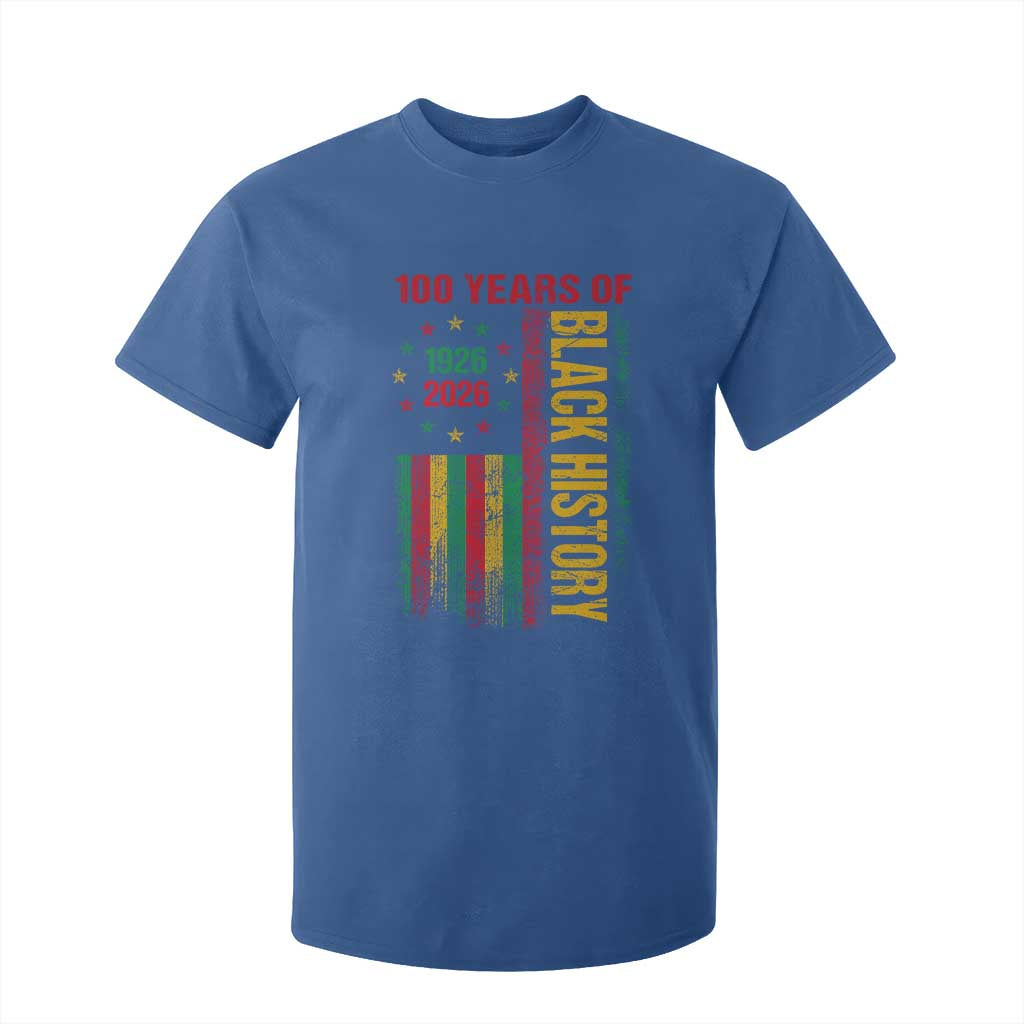 100 Years Of Black History T Shirt For Kid Centennial Milestone Vintage African American Flag