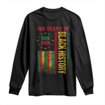 100 Years Of Black History Long Sleeve Shirt Centennial Milestone Vintage African American Flag