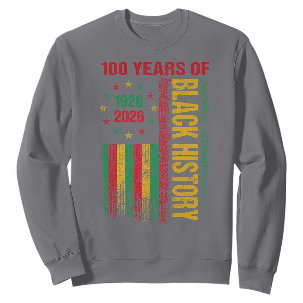 100 Years Of Black History Sweatshirt Centennial Milestone Vintage African American Flag