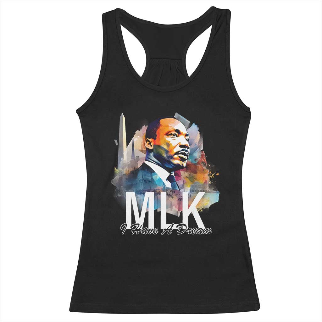 MLK Quote I Have A Dream Racerback Tank Top Martin Luther King Portrait Black History Month