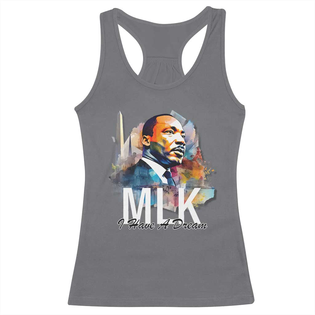MLK Quote I Have A Dream Racerback Tank Top Martin Luther King Portrait Black History Month