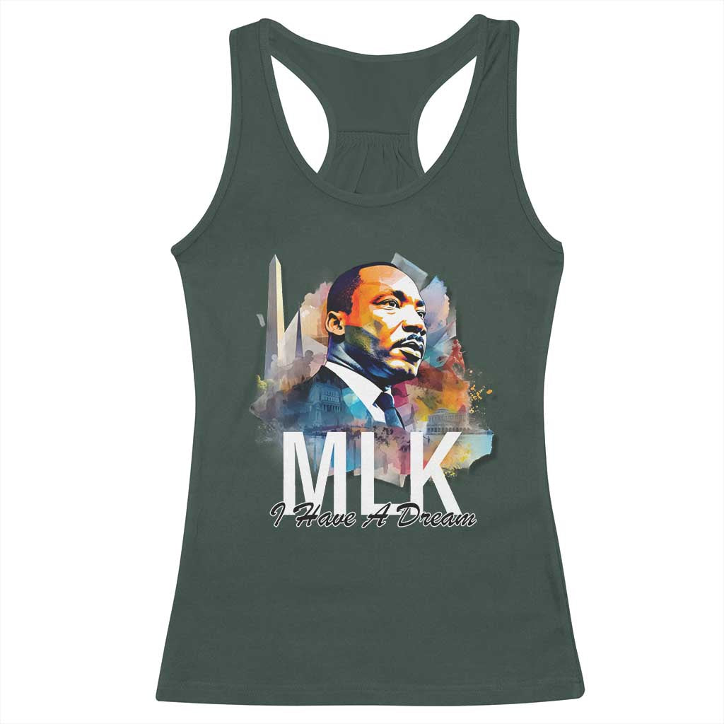 MLK Quote I Have A Dream Racerback Tank Top Martin Luther King Portrait Black History Month