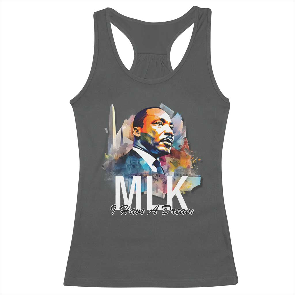 MLK Quote I Have A Dream Racerback Tank Top Martin Luther King Portrait Black History Month