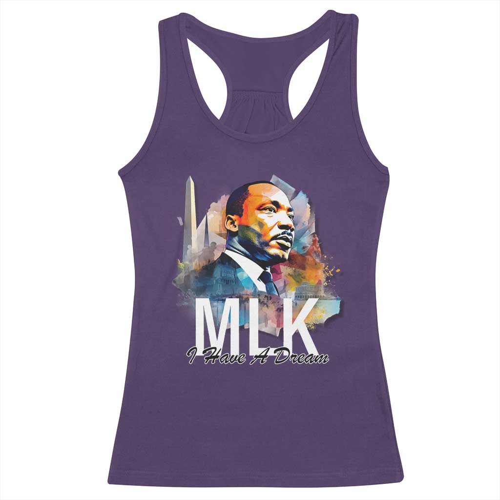MLK Quote I Have A Dream Racerback Tank Top Martin Luther King Portrait Black History Month