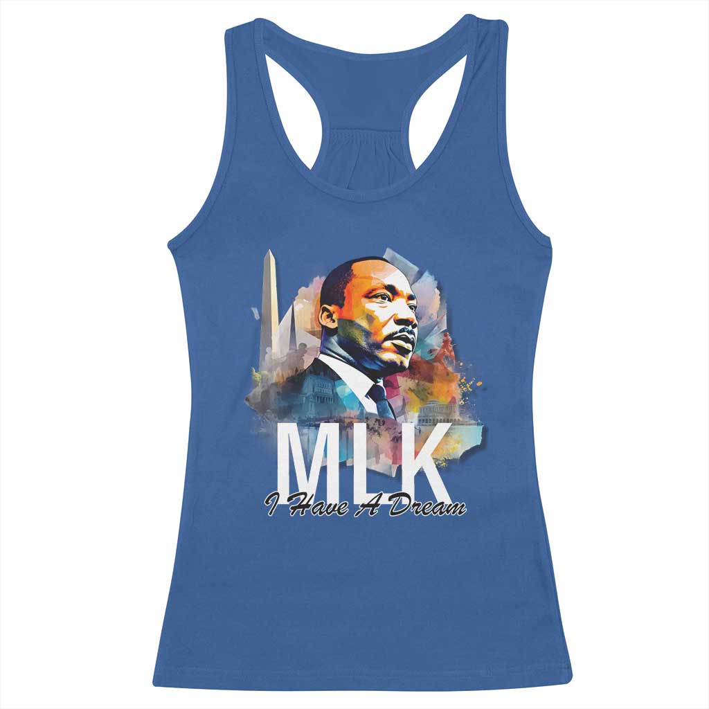 MLK Quote I Have A Dream Racerback Tank Top Martin Luther King Portrait Black History Month