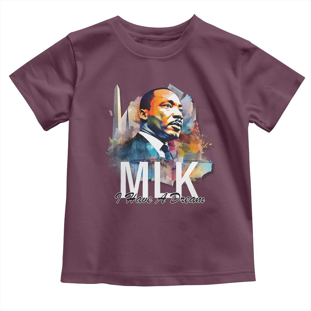 MLK Quote I Have A Dream Toddler T Shirt Martin Luther King Portrait Black History Month