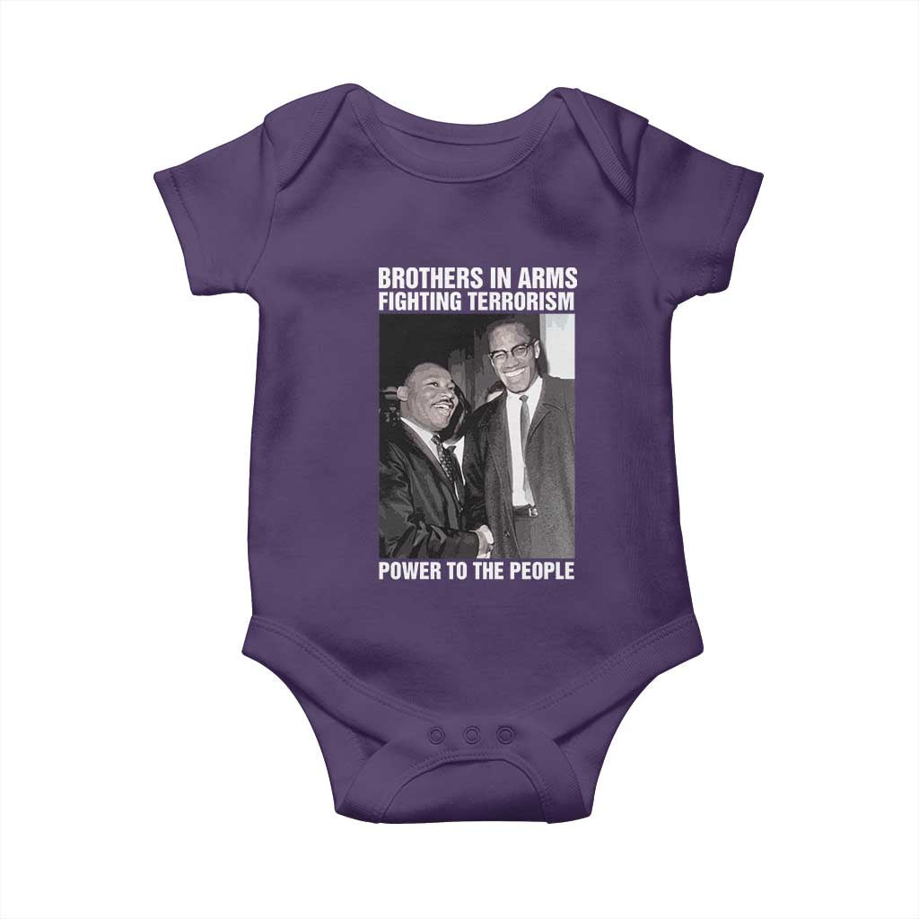Martin Luther King And Malcolm X Baby Onesie Brothers In Arms Fighting Terrorism Power To The People Black History Month