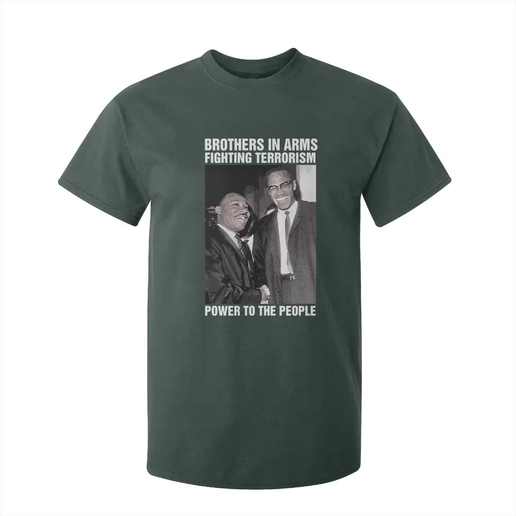 Martin Luther King And Malcolm X T Shirt For Kid Brothers In Arms Fighting Terrorism Power To The People Black History Month