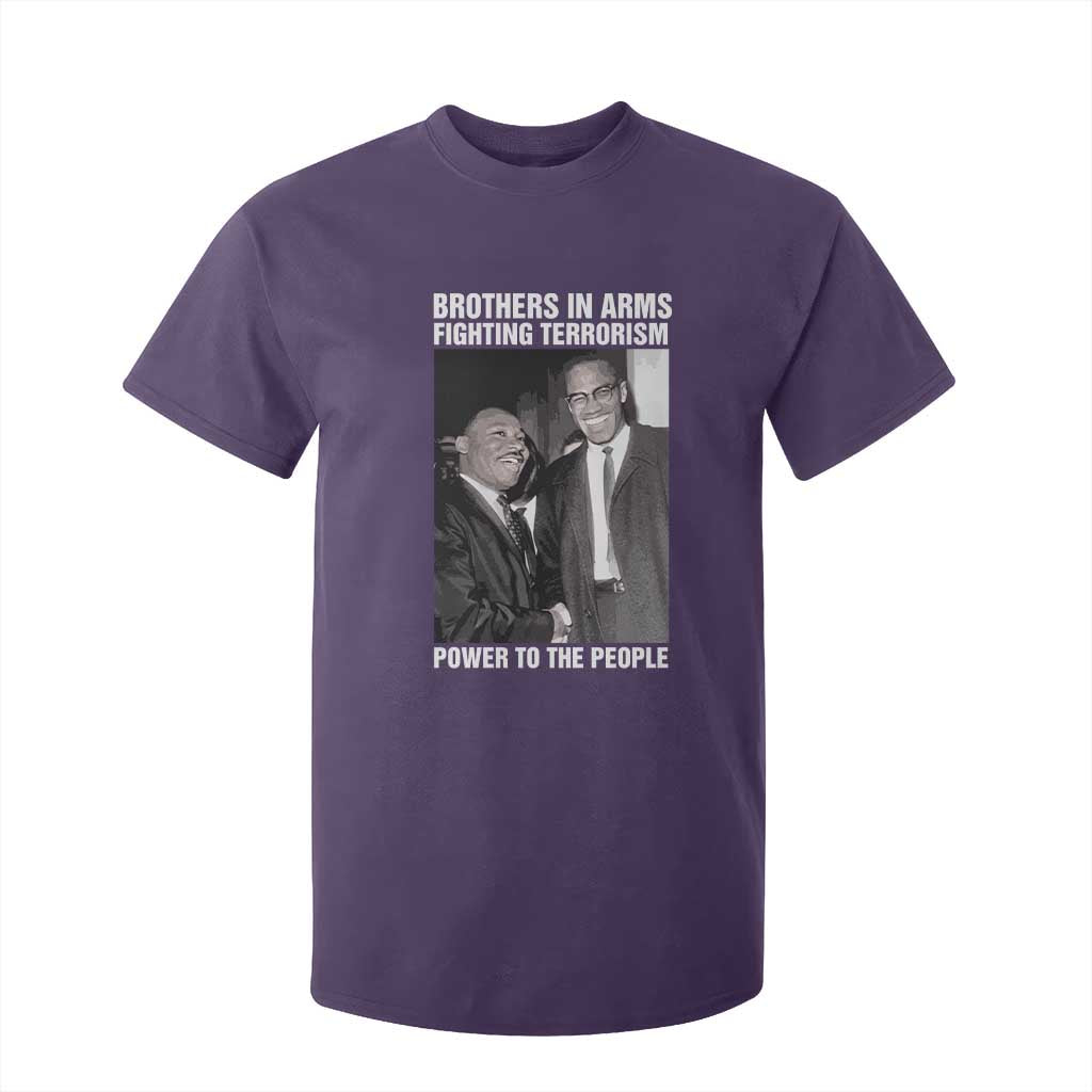 Martin Luther King And Malcolm X T Shirt For Kid Brothers In Arms Fighting Terrorism Power To The People Black History Month