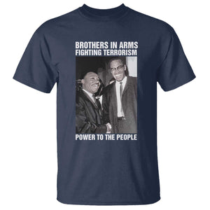 Martin Luther King And Malcolm X T Shirt Brothers In Arms Fighting Terrorism Power To The People Black History Month