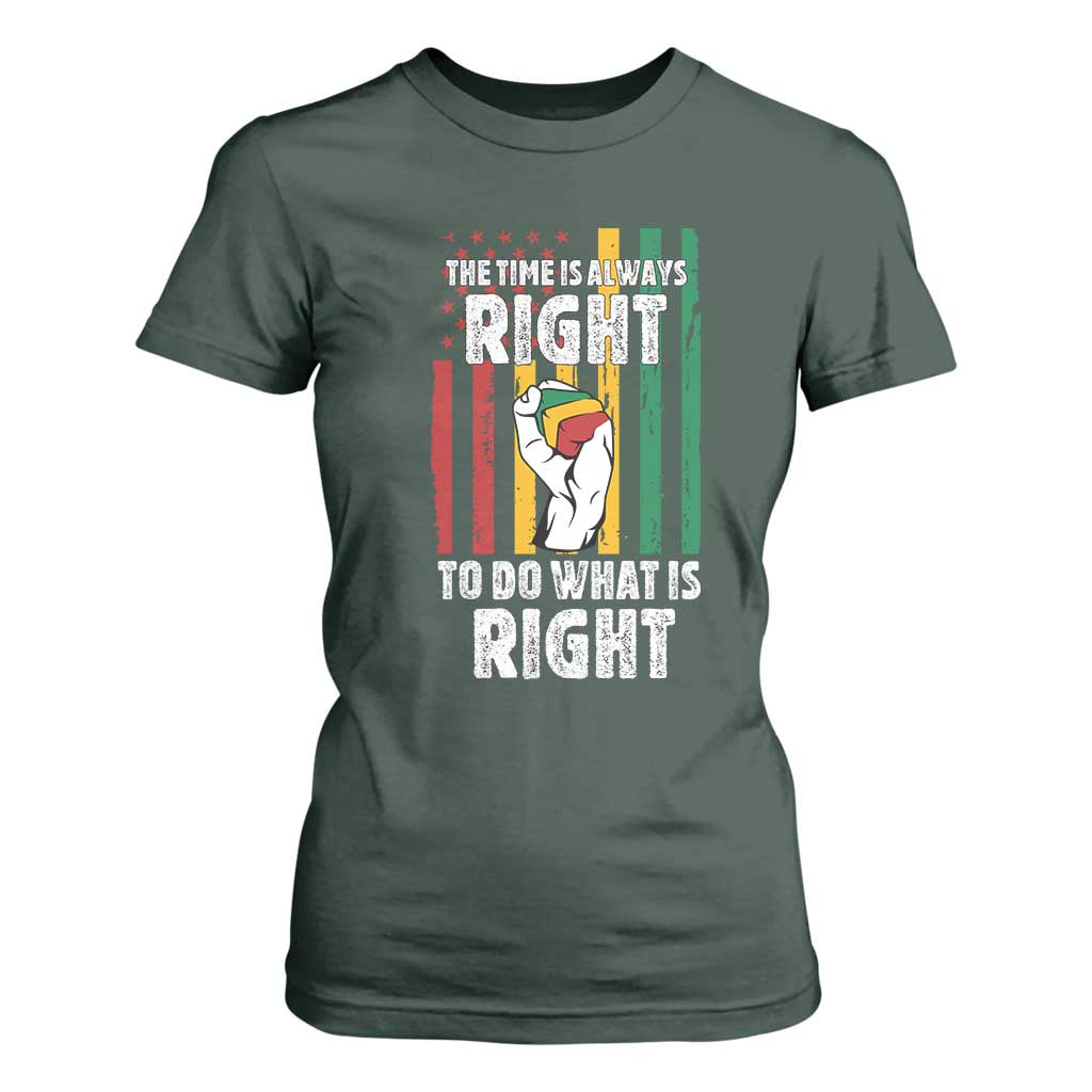 Martin Luther King Quote T Shirt For Women The Time Is Always Right To Do What Is Right