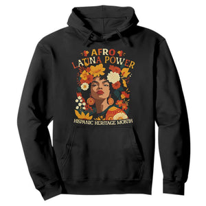 Afro Latina Power Hoodie Hispanic Heritage Month Flowers - African Pride