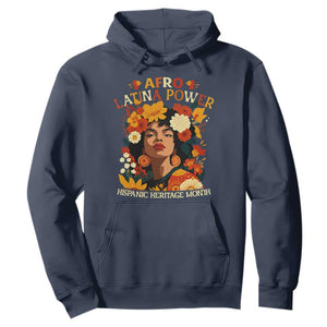 Afro Latina Power Hoodie Hispanic Heritage Month Flowers - African Pride