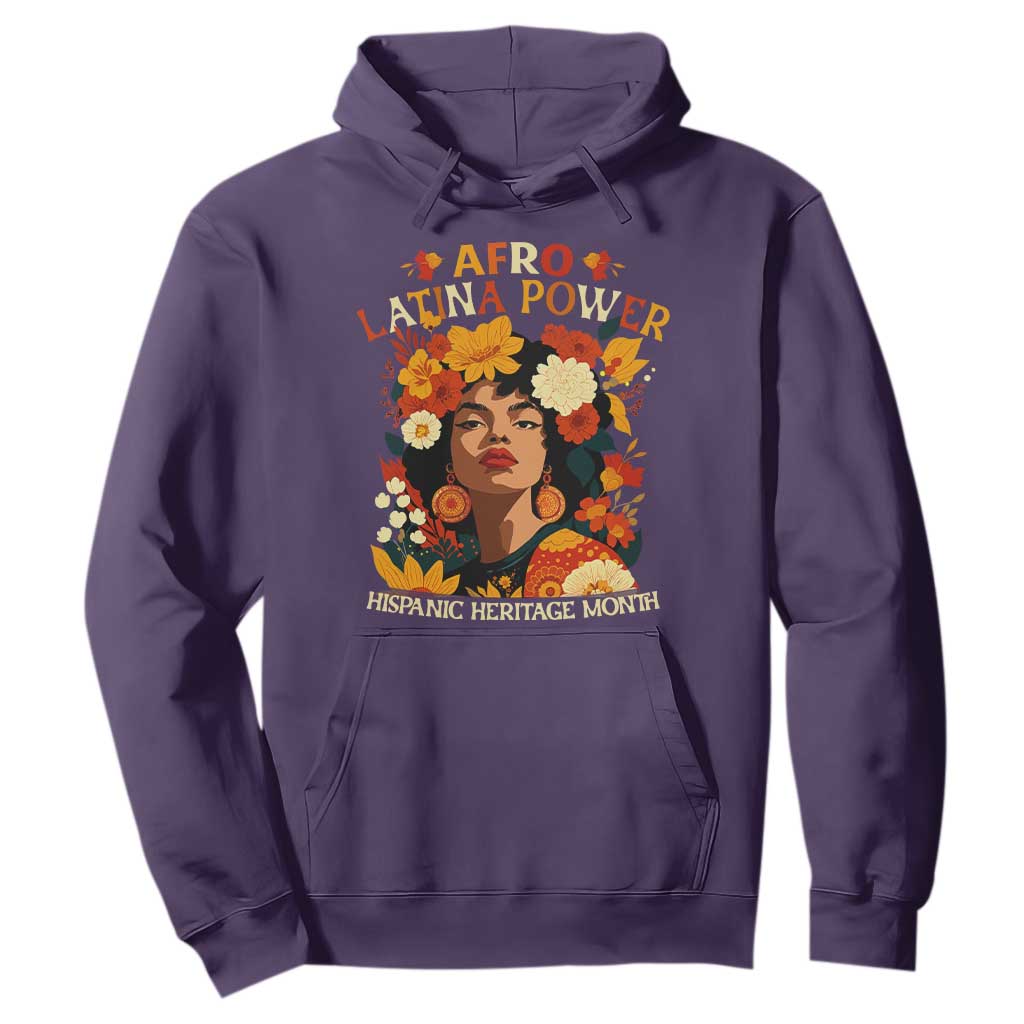 Afro Latina Power Hoodie Hispanic Heritage Month Flowers - African Pride