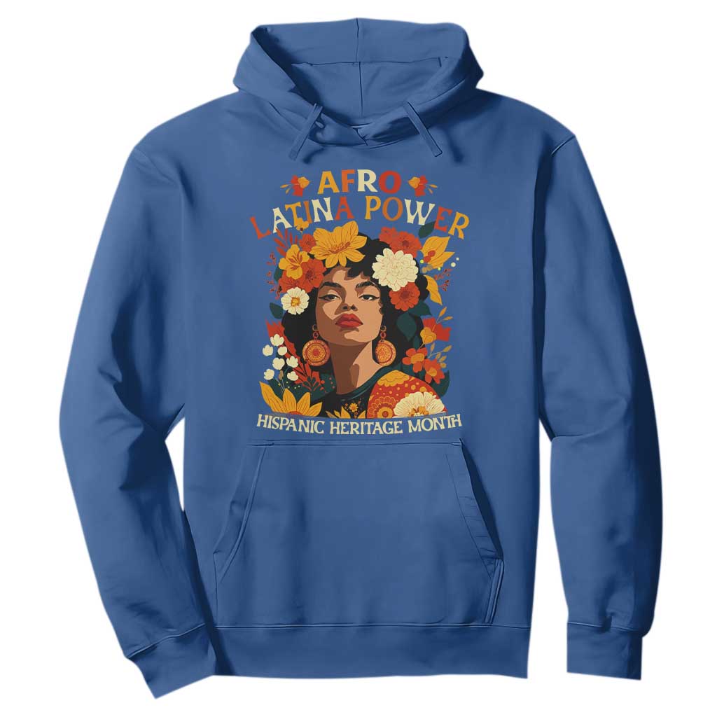 Afro Latina Power Hoodie Hispanic Heritage Month Flowers - African Pride