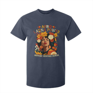 Afro Latina Power T Shirt For Kid Hispanic Heritage Month Flowers - African Pride