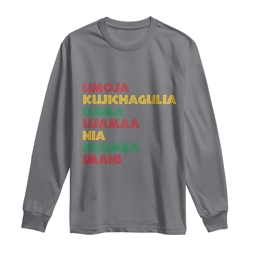 Seven Principles Of Kwanzaa Christmas African American Nguzo Saba Long Sleeve Shirt