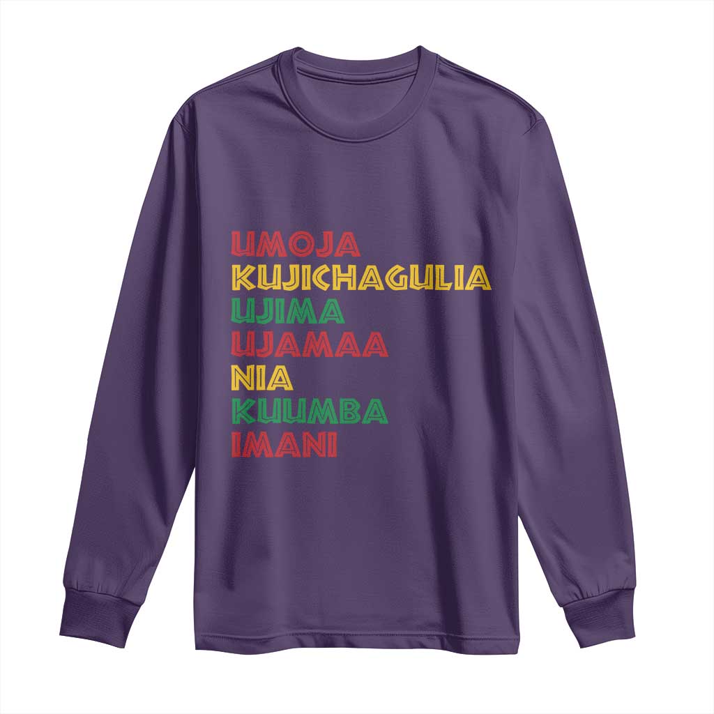 Seven Principles Of Kwanzaa Christmas African American Nguzo Saba Long Sleeve Shirt