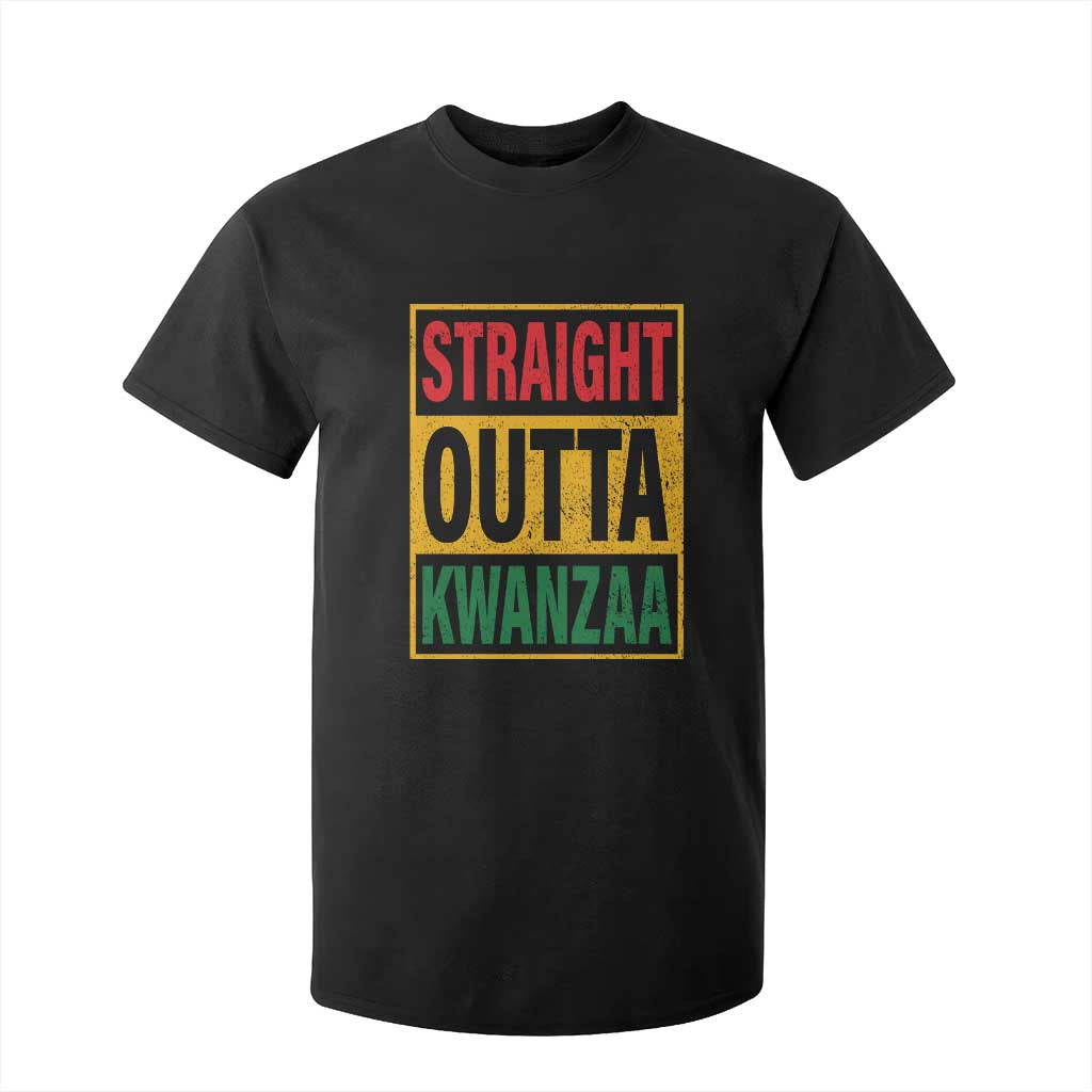 Funny Straight Outta Kwanzaa African American Heritage Christmas Holiday T Shirt For Kid
