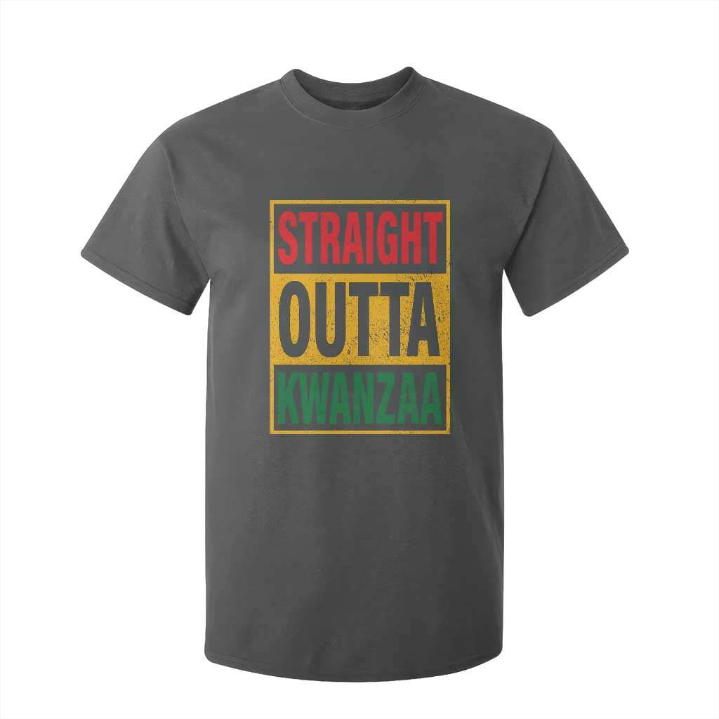 Funny Straight Outta Kwanzaa African American Heritage Christmas Holiday T Shirt For Kid